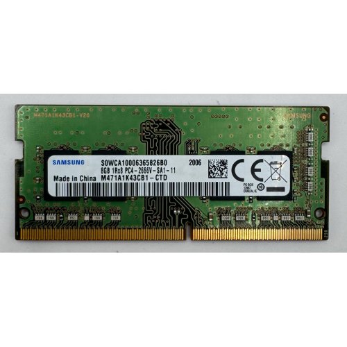 Озп Samsung SODIMM DDR4 8GB 2666Mhz (M471A1K43CB1-CTD) (Відновлено продавцем, 875160) купити в Україні: Київ, Львів, Хмельницький, Тернопіль, Івано-Франківськ | Перевірка сумісності, низька ціна, відгуки, характеристики від TELEMART фото