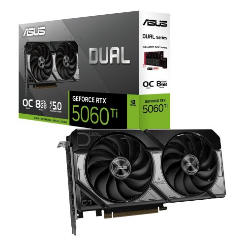 Уценка видеокарта Asus Dual GeForce RTX 5060 Ti OC 8192MB (DUAL-RTX5060TI-O8G) (Вскрытая упаковка, 875182) купить в Украине: Киев, Днепр, Харьков, Одесса  | Проверка совместимости, низкая цена, отзывы, характеристики от TELEMART фото