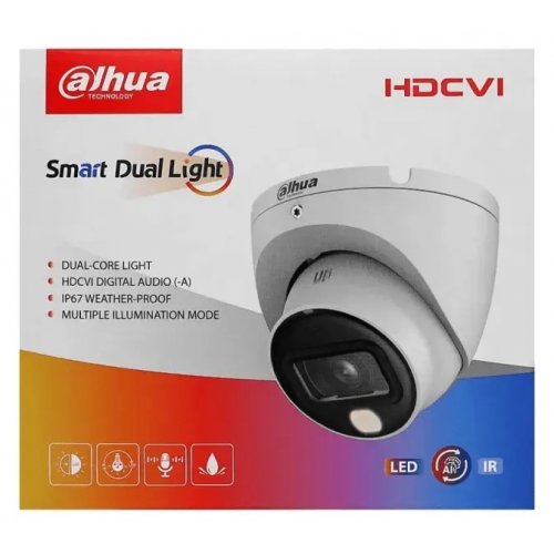 HDCVI камера Dahua DH-HAC-HDW1200TLMP-IL-A 2MP 2.8mm (99-00014824) купити в Україні: Київ, Львів, Хмельницький, Тернопіль, Івано-Франківськ | Низька ціна, відгуки, характеристики від TELEMART фото
