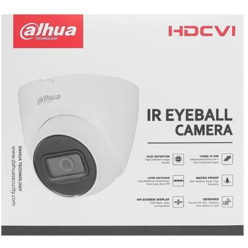 HDCVI камера Dahua DH-HAC-HDW1200TQP-A 2MP 3.6mm (99-00017434) купити в Україні: Київ, Львів, Хмельницький, Тернопіль, Івано-Франківськ | Низька ціна, відгуки, характеристики від TELEMART фото