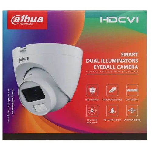 HDCVI камера Dahua DH-HAC-HDW1500CLQP-IL-A 5MP 2.8mm (99-00013749) купити в Україні: Київ, Львів, Хмельницький, Тернопіль, Івано-Франківськ | Низька ціна, відгуки, характеристики від TELEMART фото