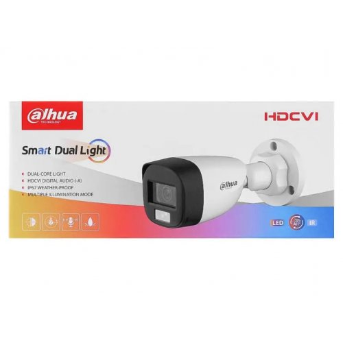 HDCVI камера Dahua DH-HAC-HFW1200CLP-IL-A 2MP 2.8mm (99-00014828) купити в Україні: Київ, Львів, Хмельницький, Тернопіль, Івано-Франківськ | Низька ціна, відгуки, характеристики від TELEMART фото