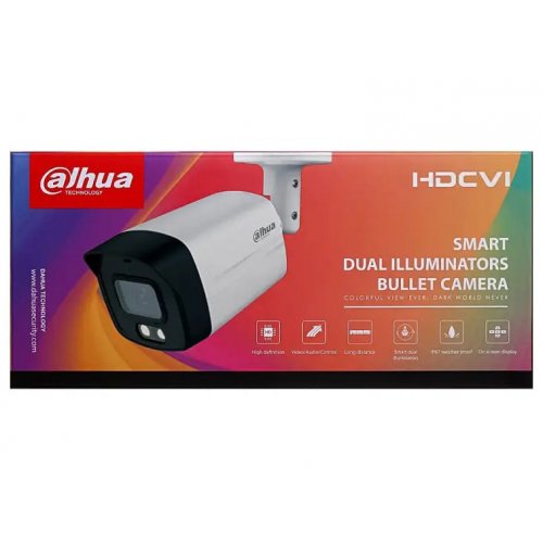 HDCVI камера Dahua DH-HAC-HFW1200TLMP-IL-A 2MP 2.8mm (99-00013750) купити в Україні: Київ, Львів, Хмельницький, Тернопіль, Івано-Франківськ | Низька ціна, відгуки, характеристики від TELEMART фото