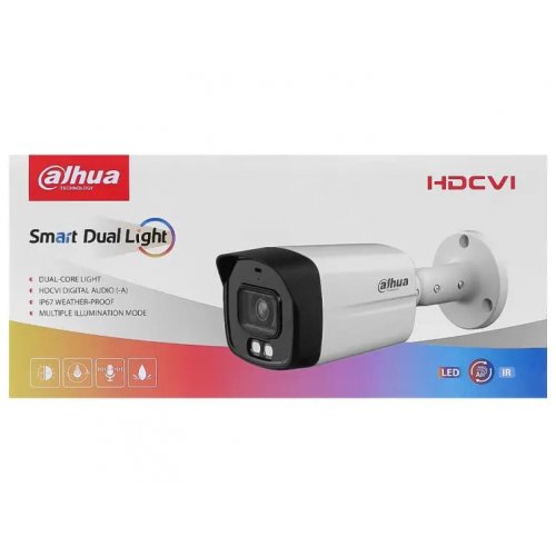HDCVI камера Dahua DH-HAC-HFW1801TLMP-IL-A 8MP 2.8mm (99-00013752) купити в Україні: Київ, Львів, Хмельницький, Тернопіль, Івано-Франківськ | Низька ціна, відгуки, характеристики від TELEMART фото