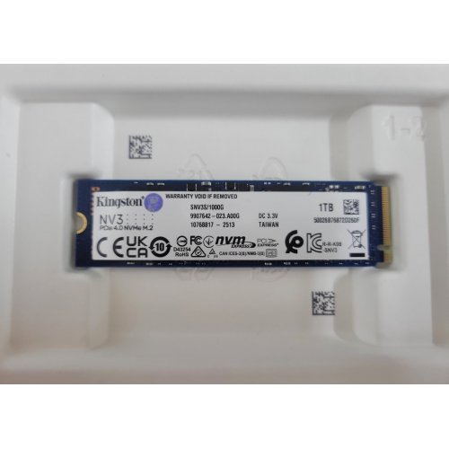 Уценка ssd-диск Kingston NV3 3D NAND 1TB M.2 (2280 PCI-E) NVMe x4 (SNV3S/1000G) (Следы использования, 875468) купить в Украине: Киев, Днепр, Харьков, Одесса  | Проверка совместимости, низкая цена, отзывы, характеристики от TELEMART фото