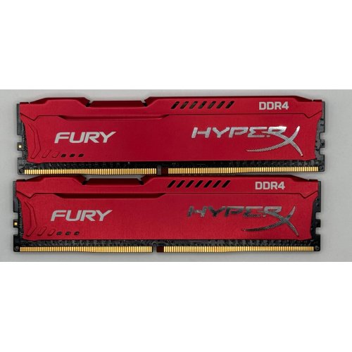 Озп Kingston DDR4 16GB (2x8GB) 3200Mhz HyperX Fury Red (HX432C18FR2K2/16) (Відновлено продавцем, 875489) купити в Україні: Київ, Львів, Хмельницький, Тернопіль, Івано-Франківськ | Перевірка сумісності, низька ціна, відгуки, характеристики від TELEMART фото