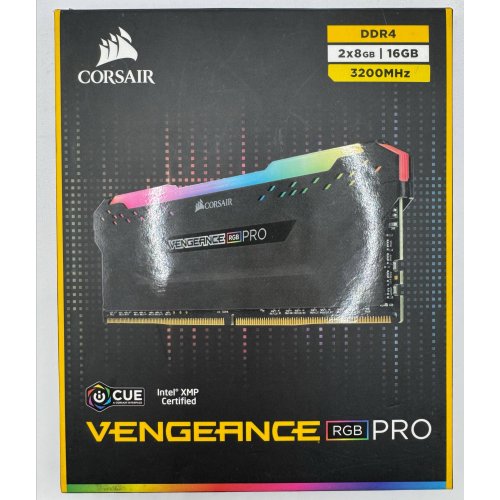 Озп Corsair DDR4 16GB (2x8GB) 3200Mhz Vengeance RGB Pro (CMW16GX4M2C3200C16) Black (Відновлено продавцем, 875492) купити в Україні: Київ, Львів, Хмельницький, Тернопіль, Івано-Франківськ | Перевірка сумісності, низька ціна, відгуки, характеристики від TELEMART фото