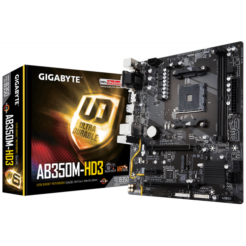 Продати Материнська плата Gigabyte GA-AB350M-HD3 (sAM4, AMD B350) за Trade-In у інтернет-магазині Телемарт - Київ, Дніпро, Україна фото