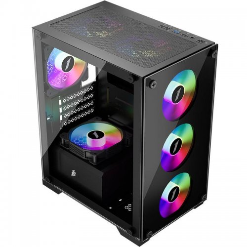 Корпус 1stPlayer X2-M-BK-4F1-PS-600FK-EU 600W Black купити в Україні: Київ, Львів, Хмельницький, Тернопіль, Івано-Франківськ | Перевірка сумісності, низька ціна, відгуки, характеристики від TELEMART фото