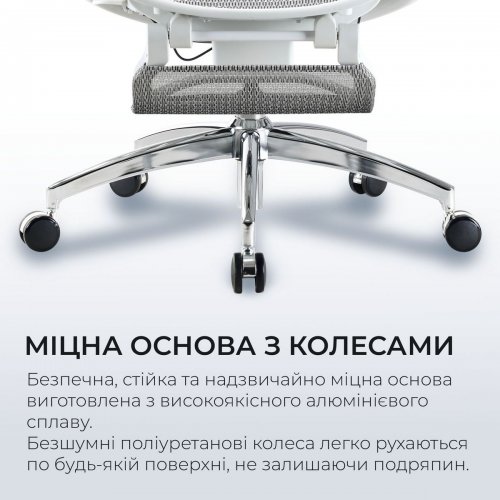 Крісло офісне Sihoo DORO C300 Pro Mesh with Footrest (DORO-C300-PRO-M102-JT) White купити в Україні: Київ, Львів, Хмельницький, Тернопіль, Івано-Франківськ | Низька ціна, відгуки, характеристики від TELEMART фото