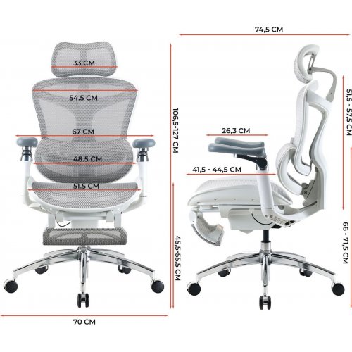 Крісло офісне Sihoo DORO C300 Pro Mesh with Footrest (DORO-C300-PRO-M102-JT) White купити в Україні: Київ, Львів, Хмельницький, Тернопіль, Івано-Франківськ | Низька ціна, відгуки, характеристики від TELEMART фото