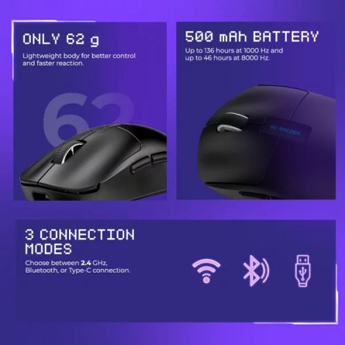 Мышка Proove Gaming RC Raider 8K (WMRR00122017) White/Purple купить в Украине: Киев, Днепр, Харьков, Одесса  | Низкая цена, отзывы, характеристики от TELEMART фото