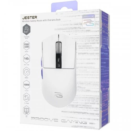 Мышка Proove Gaming Jester 8K + Charging Station (WMJSCD022017) White/Purple купить в Украине: Киев, Днепр, Харьков, Одесса  | Низкая цена, отзывы, характеристики от TELEMART фото