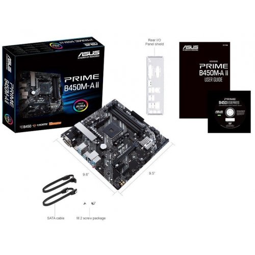 Уцінка материнська плата Asus Prime B450M-A II (sAM4, AMD B450) (Сліди використання, 875760) купити в Україні: Київ, Львів, Хмельницький, Тернопіль, Івано-Франківськ | Перевірка сумісності, низька ціна, відгуки, характеристики від TELEMART фото