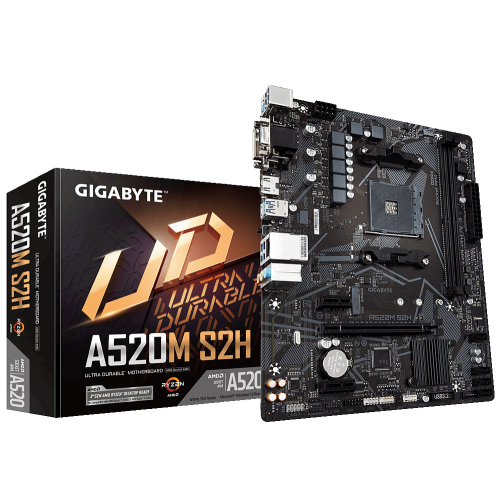 Материнська плата Gigabyte A520M S2H (sAM4, AMD A520) (Відновлено продавцем, 875762) купити в Україні: Київ, Львів, Хмельницький, Тернопіль, Івано-Франківськ | Перевірка сумісності, низька ціна, відгуки, характеристики від TELEMART фото