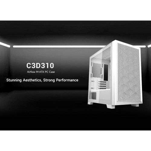 Корпус PCCooler C3D310 Tempered Glass без БЖ White купити в Україні: Київ, Львів, Хмельницький, Тернопіль, Івано-Франківськ | Перевірка сумісності, низька ціна, відгуки, характеристики від TELEMART фото