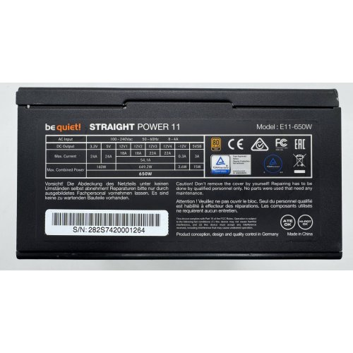 Блок питания Be Quiet! Straight Power 11 650W (BN282) (Восстановлено продавцом, 875957) купить в Украине: Киев, Днепр, Харьков, Одесса  | Проверка совместимости, низкая цена, отзывы, характеристики от TELEMART фото
