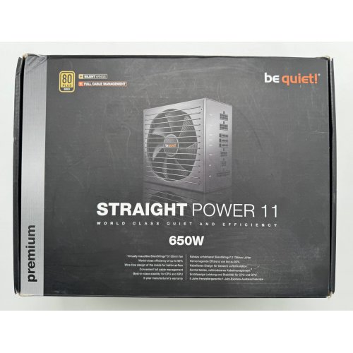Блок питания Be Quiet! Straight Power 11 650W (BN282) (Восстановлено продавцом, 875957) купить в Украине: Киев, Днепр, Харьков, Одесса  | Проверка совместимости, низкая цена, отзывы, характеристики от TELEMART фото
