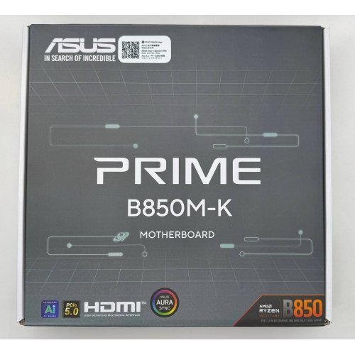 Материнская плата Asus PRIME B850M-K (sAM5, AMD B850) (Восстановлено продавцом, 876110) купить в Украине: Киев, Днепр, Харьков, Одесса  | Проверка совместимости, низкая цена, отзывы, характеристики от TELEMART фото