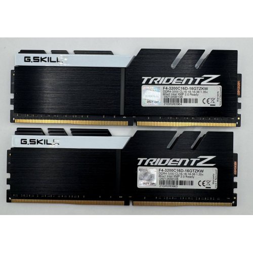 Озу G.Skill DDR4 16GB (2x8GB) 3200Mhz Trident Z (F4-3200C16D-16GTZKW) (Восстановлено продавцом, 876120) купить в Украине: Киев, Днепр, Харьков, Одесса  | Проверка совместимости, низкая цена, отзывы, характеристики от TELEMART фото