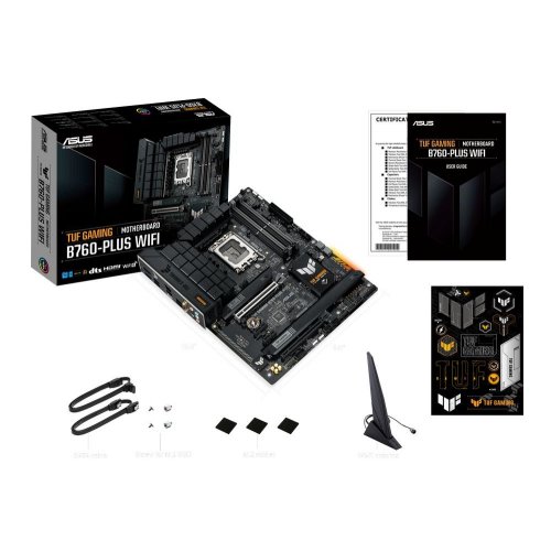 Уценка материнская плата Asus TUF GAMING B760-PLUS WIFI (s1700, Intel B760) (Вскрытая упаковка, 876350) купить в Украине: Киев, Днепр, Харьков, Одесса  | Проверка совместимости, низкая цена, отзывы, характеристики от TELEMART фото