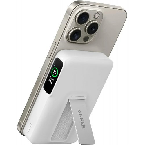 Powerbank Anker MagGo 10000mAh Qi2 15W + USB-C 27W (A1654G21) White купити в Україні: Київ, Львів, Хмельницький, Тернопіль, Івано-Франківськ | Низька ціна, відгуки, характеристики від TELEMART фото