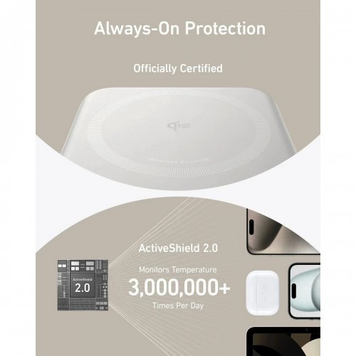 Powerbank Anker MagGo 10000mAh Qi2 15W + USB-C 27W (A1654G21) White купити в Україні: Київ, Львів, Хмельницький, Тернопіль, Івано-Франківськ | Низька ціна, відгуки, характеристики від TELEMART фото