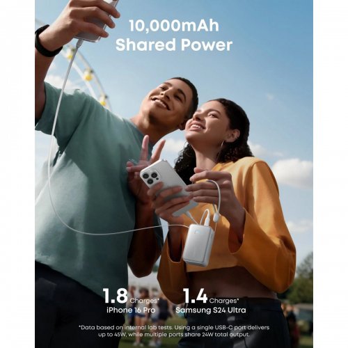 Powerbank Anker Nano 10000mAh 45W (A1638H21) White купити в Україні: Київ, Львів, Хмельницький, Тернопіль, Івано-Франківськ | Низька ціна, відгуки, характеристики від TELEMART фото