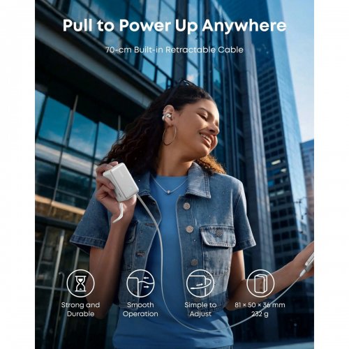 Powerbank Anker Nano 10000mAh 45W (A1638H21) White купити в Україні: Київ, Львів, Хмельницький, Тернопіль, Івано-Франківськ | Низька ціна, відгуки, характеристики від TELEMART фото