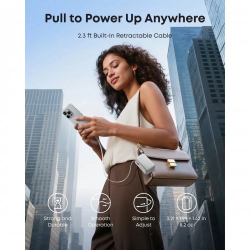 Powerbank Anker Nano 10000mAh 45W (A1638H21) White купити в Україні: Київ, Львів, Хмельницький, Тернопіль, Івано-Франківськ | Низька ціна, відгуки, характеристики від TELEMART фото