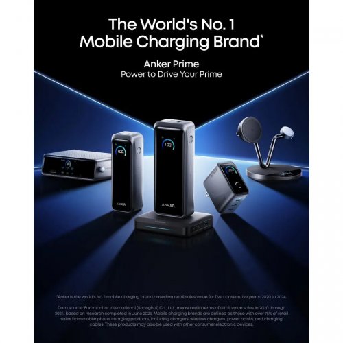 Powerbank Anker Prime 26000mAh 300W (A110AH11) Black купити в Україні: Київ, Львів, Хмельницький, Тернопіль, Івано-Франківськ | Низька ціна, відгуки, характеристики від TELEMART фото
