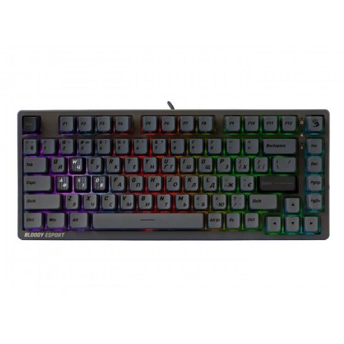 Клавиатура A4Tech Bloody MS76 RGB Magnetic Switch Iron Grey купить в Украине: Киев, Днепр, Харьков, Одесса  | Низкая цена, отзывы, характеристики от TELEMART фото