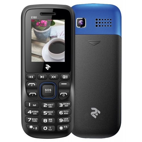Купить Мобильный телефон 2E E180 DualSim (708744071163) Black/Blue - цена в Харькове, Киеве, Днепре, Одессе
в интернет-магазине Telemart фото