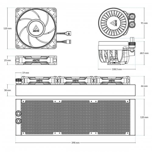 Уцінка готова сво Arctic Liquid Freezer III Pro 360 (ACFRE00180A) Black (Розкрита упаковка, 876540) купити в Україні: Київ, Львів, Хмельницький, Тернопіль, Івано-Франківськ | Перевірка сумісності, низька ціна, відгуки, характеристики від TELEMART фото