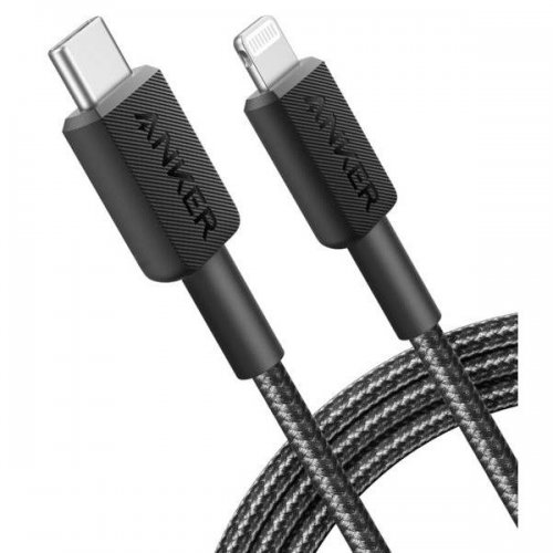 Кабель Anker 322 USB Type-C to Lightning 1.8m (A81B6G11) Black купить в Украине: Киев, Днепр, Харьков, Одесса  | Низкая цена, отзывы, характеристики от TELEMART фото