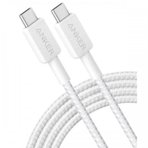 Кабель Anker 322 USB Type-C to USB Type-C 0.9m (A81F5H21/A81F5G21) White купить в Украине: Киев, Днепр, Харьков, Одесса  | Низкая цена, отзывы, характеристики от TELEMART фото