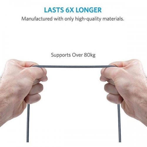 Кабель Anker Powerline Select+ USB to Lightning 1.8m (A8013H11/A8013H12) Black купить в Украине: Киев, Днепр, Харьков, Одесса  | Низкая цена, отзывы, характеристики от TELEMART фото