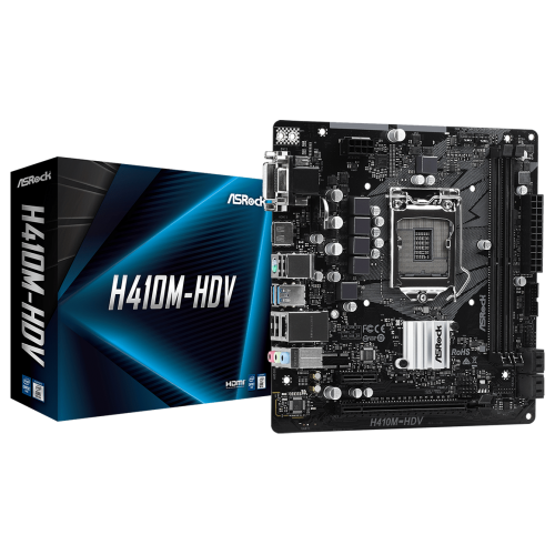 Материнская плата AsRock H410M-HDV (s1200, Intel H410) (Восстановлено продавцом, 876579) купить в Украине: Киев, Днепр, Харьков, Одесса  | Проверка совместимости, низкая цена, отзывы, характеристики от TELEMART фото
