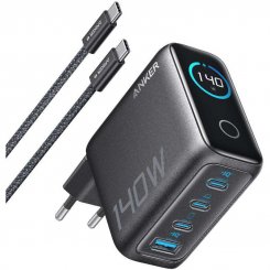 Сетевое зарядное устройство Anker Laptop GaN Charger USB + 3 x USB Type-C 140W (B2697GZ1) Black