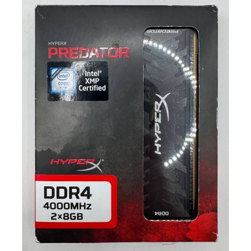 Озу HyperX DDR4 16GB (2x8GB) 4000Mhz Predator (HX440C19PB4K2/16) (Восстановлено продавцом, 876596) купить в Украине: Киев, Днепр, Харьков, Одесса  | Проверка совместимости, низкая цена, отзывы, характеристики от TELEMART фото