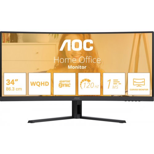Монитор AOC 34" CU34B3E Black купить в Украине: Киев, Днепр, Харьков, Одесса  | Низкая цена, отзывы, характеристики от TELEMART фото