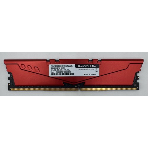 Озу Team DDR4 8GB 3600Mhz T-Force Vulcan Z Red (TLZRD48G3600HC18J01) (Восстановлено продавцом, 876633) купить в Украине: Киев, Днепр, Харьков, Одесса  | Проверка совместимости, низкая цена, отзывы, характеристики от TELEMART фото