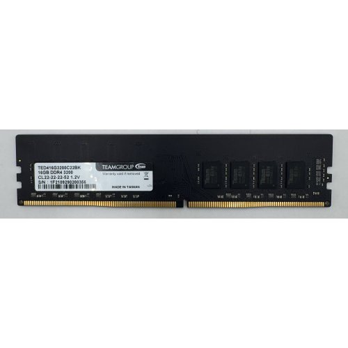 Озу Team DDR4 16Gb Elite 3200 MHz (TED416G3200C22BK ) (Восстановлено продавцом, 876634) купить в Украине: Киев, Днепр, Харьков, Одесса  | Проверка совместимости, низкая цена, отзывы, характеристики от TELEMART фото