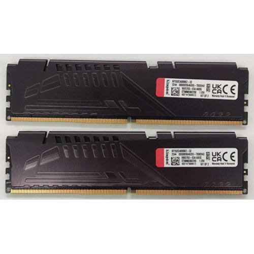 Озу Kingston DDR5 32GB (2x16GB) 5200Mhz FURY Beast Black (KF552C40BBK2-32) (Восстановлено продавцом, 876664) купить в Украине: Киев, Днепр, Харьков, Одесса  | Проверка совместимости, низкая цена, отзывы, характеристики от TELEMART фото
