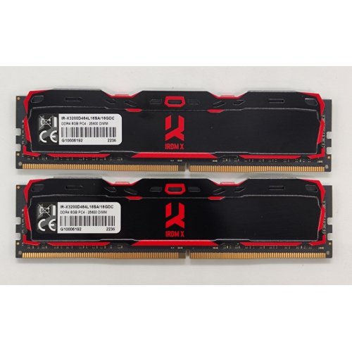 Озу GoodRAM DDR4 16GB (2x8GB) 3200Mhz Iridium X Black (IR-X3200D464L16SA/16GDC) (Восстановлено продавцом, 876668) купить в Украине: Киев, Днепр, Харьков, Одесса  | Проверка совместимости, низкая цена, отзывы, характеристики от TELEMART фото