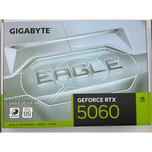 Видеокарта Gigabyte GeForce RTX 5060 EAGLE OC ICE 8192MB (GV-N5060EAGLEOC ICE-8GD) (Восстановлено продавцом, 876679) купить в Украине: Киев, Днепр, Харьков, Одесса  | Проверка совместимости, низкая цена, отзывы, характеристики от TELEMART фото