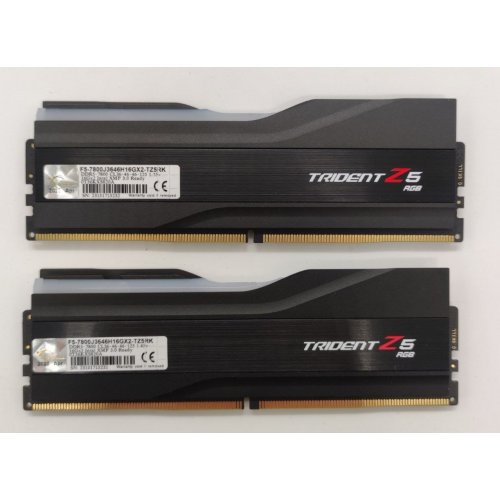 Озу G.Skill DDR5 32GB (2x16GB) 7800Mhz Trident Z5 RGB (F5-7800J3646H16GX2-TZ5RK) (Восстановлено продавцом, 876684) купить в Украине: Киев, Днепр, Харьков, Одесса  | Проверка совместимости, низкая цена, отзывы, характеристики от TELEMART фото