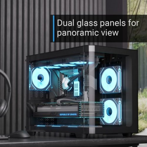 Корпус Aerocool P300C-G-V1 Tempered Glass без БП (ACCS-PN02033.11) Black (Восстановлено продавцом, 876686) купить в Украине: Киев, Днепр, Харьков, Одесса  | Проверка совместимости, низкая цена, отзывы, характеристики от TELEMART фото