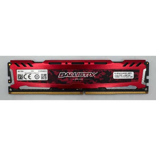 Озу Crucial DDR4 8GB 3200Mhz Ballistix Sport LT Red (BLS8G4D32AESEK) (Восстановлено продавцом, 876797) купить в Украине: Киев, Днепр, Харьков, Одесса  | Проверка совместимости, низкая цена, отзывы, характеристики от TELEMART фото