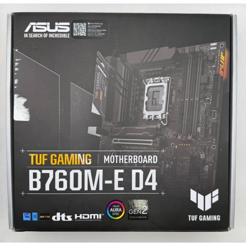 Материнська плата Asus TUF GAMING B760M-E D4 (s1700, Intel B760) (Відновлено продавцем, 876813) купити в Україні: Київ, Львів, Хмельницький, Тернопіль, Івано-Франківськ | Перевірка сумісності, низька ціна, відгуки, характеристики від TELEMART фото